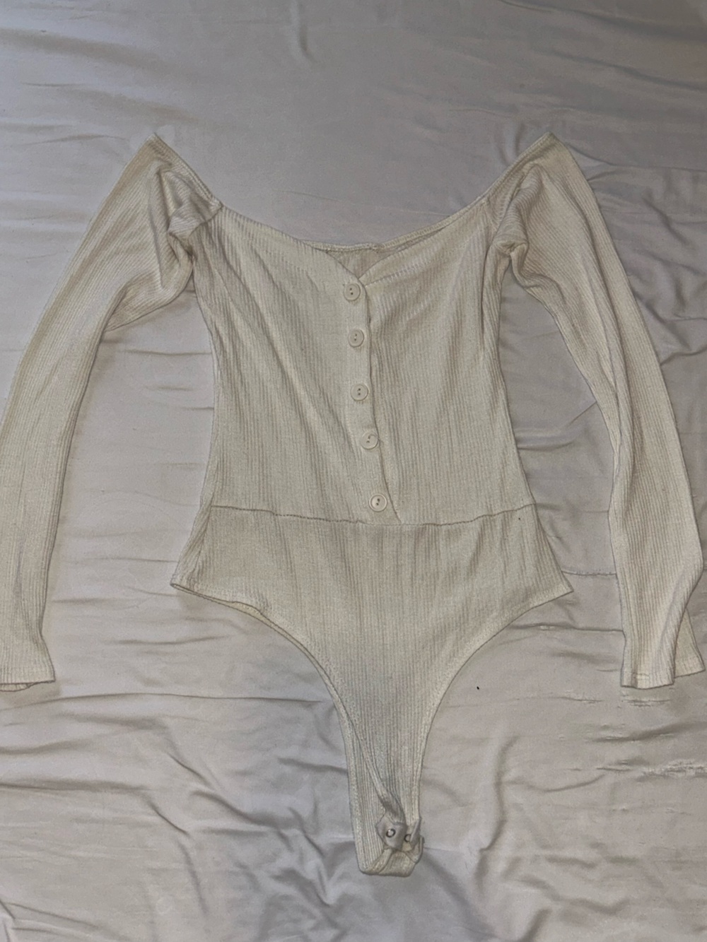 Long sleeve button up ribbed Henley bodysuit